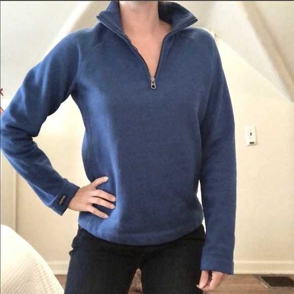 JANSPORT Navy Quarter zip sweatshirt women’s size XL - Picture 1 of 8